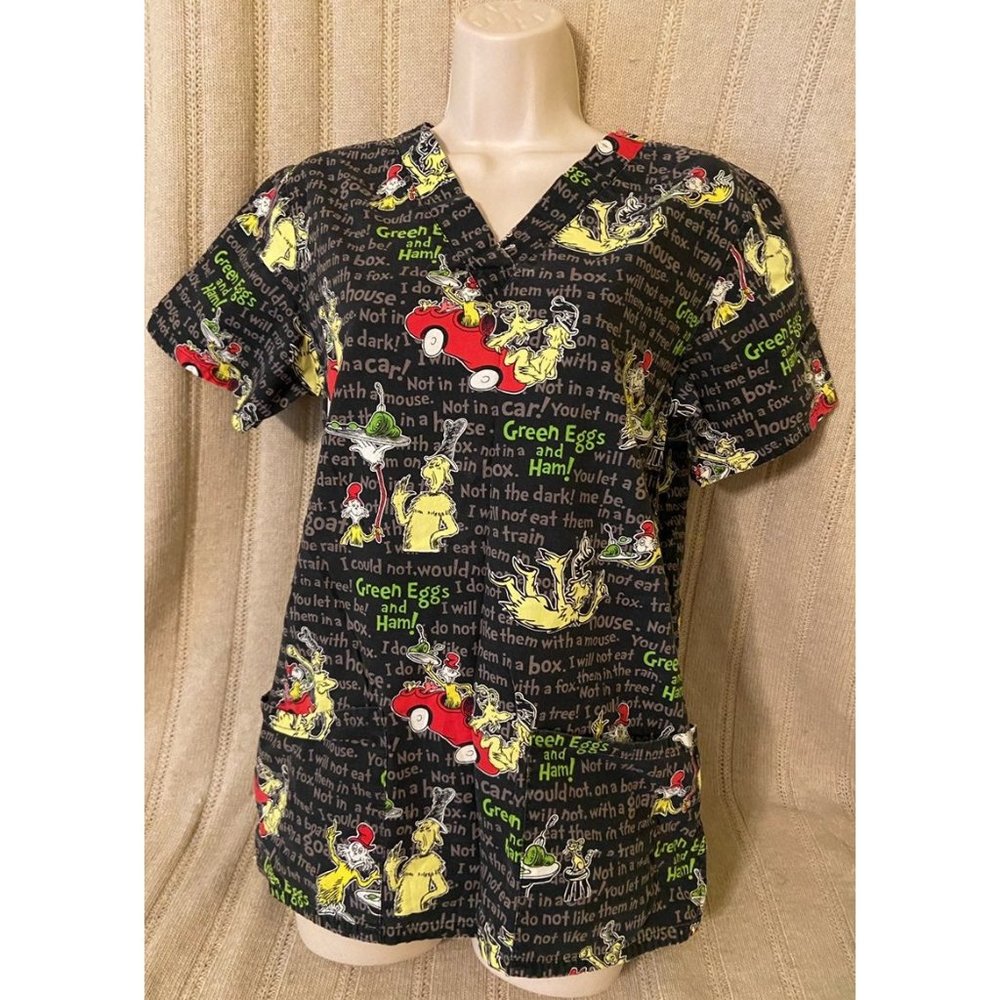 Dr Seuss Green Eggs & Ham Scrub Top